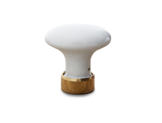 Messingfod - Oval porcelænsknop 35/25 mm