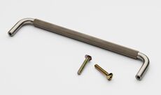Bøjlegreb i rustfrit stål med rouleteret overflade - 224mm