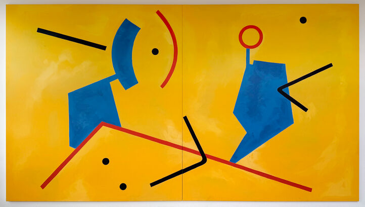 Originalt håndmalet diptykon 414x234 cm