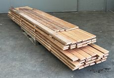 Brugt gulvbrædder i fyr, 19m2, 11,3 cm