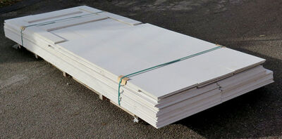 Fibergips plader afskæringer 8 mm i tykkelse ca 70 m2