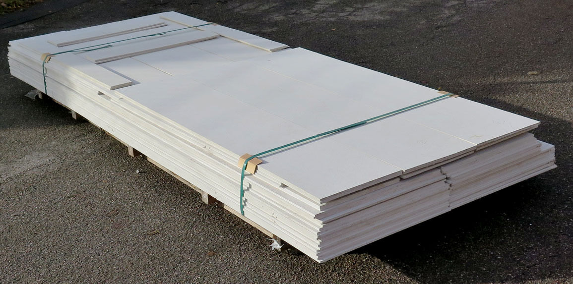 Fibergips plader afskæringer 8 mm i tykkelse ca 70 m2