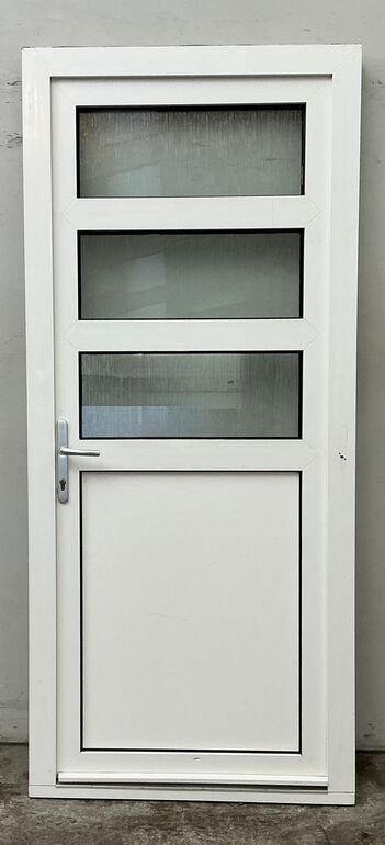 Facadedør i plast med 3 ruder vh - 216 cm