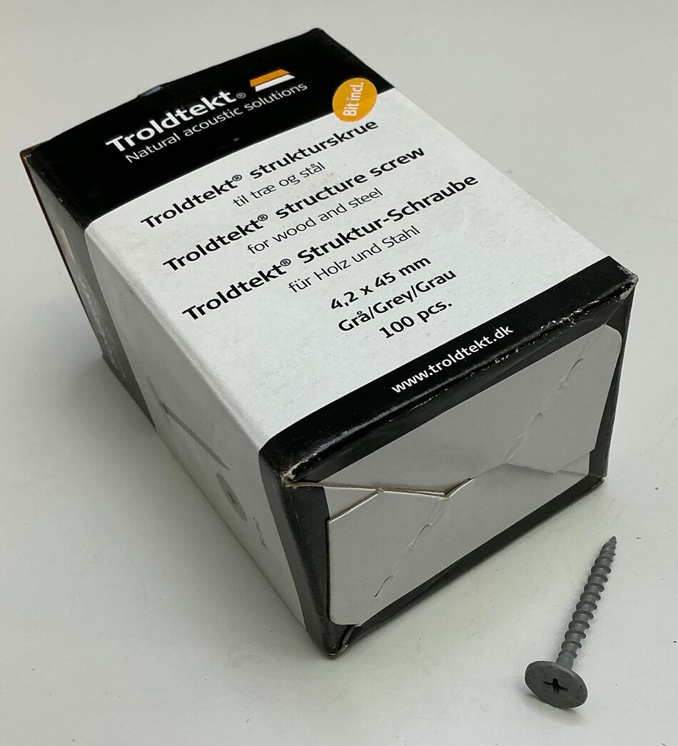 Troldtekt skruer - Grå - 100 stk.