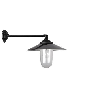 Staldlygte - emaljeret sort skærm (lang model)