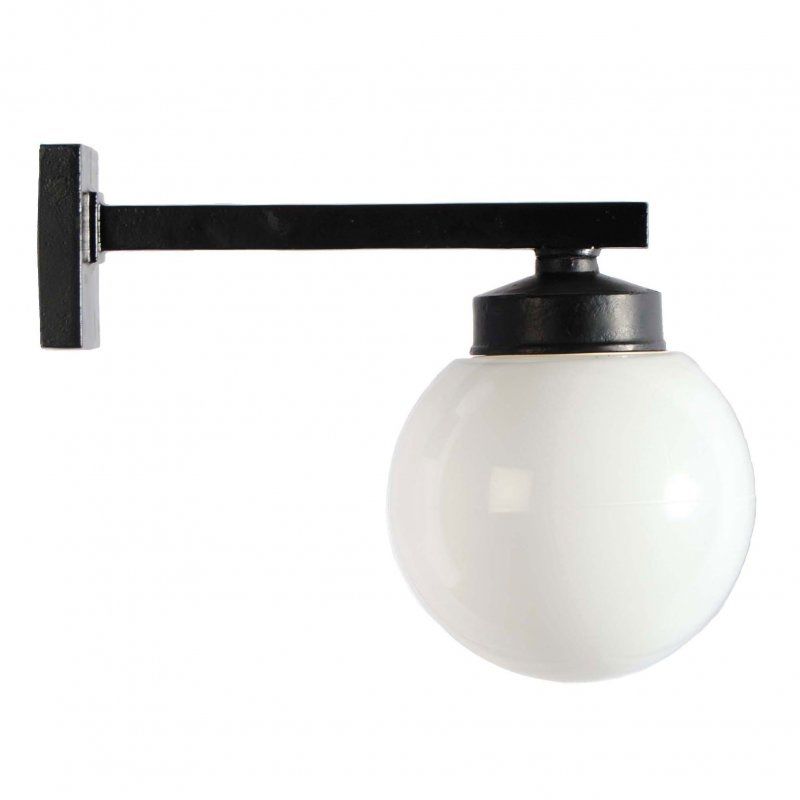 Funkislampe - rund opal glaskuppel Ø18