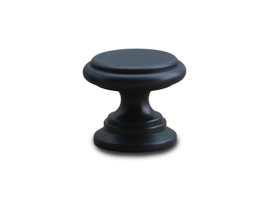 26 mm - Møbelknop i sort mat messing flad