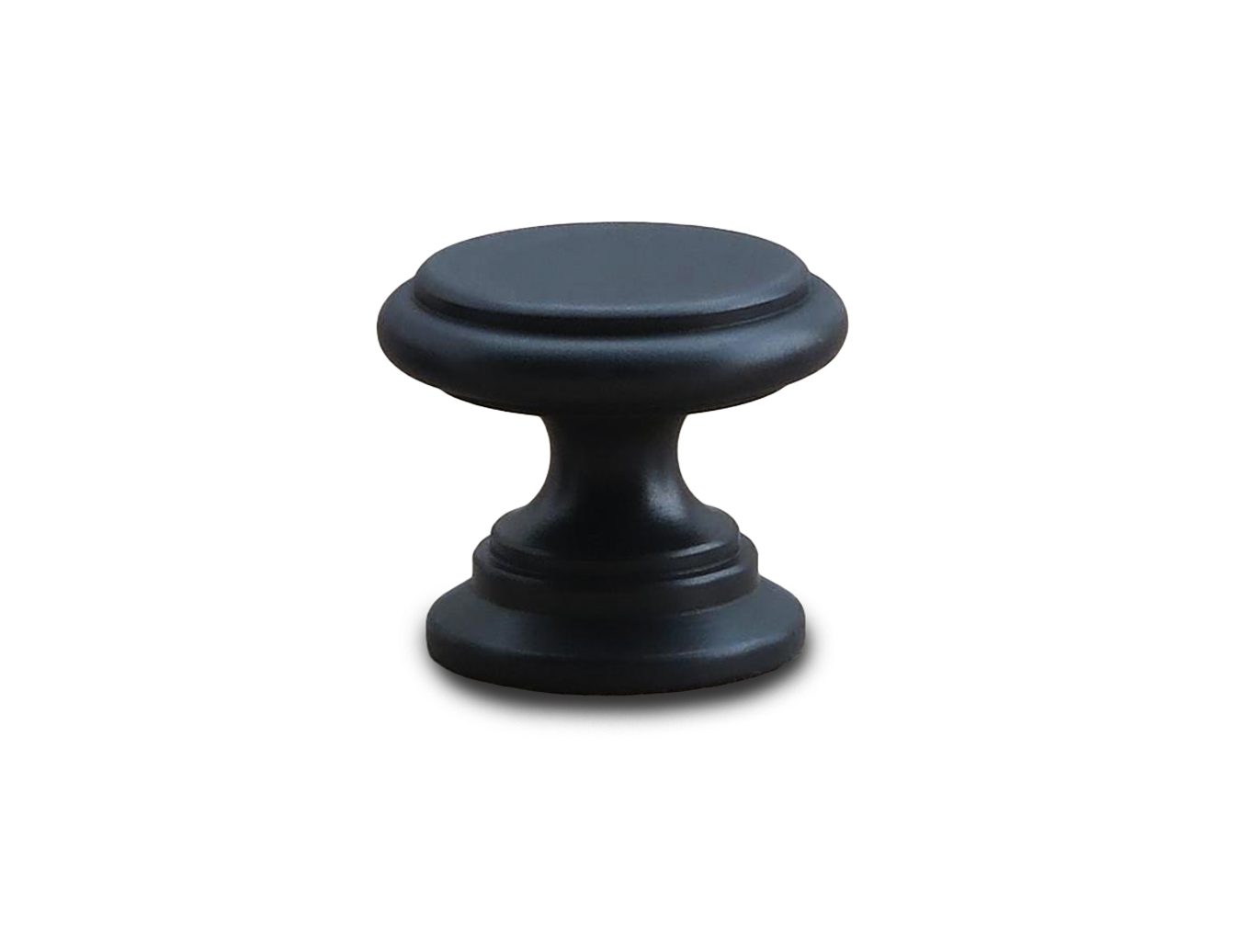 26 mm - Møbelknop i sort mat messing flad