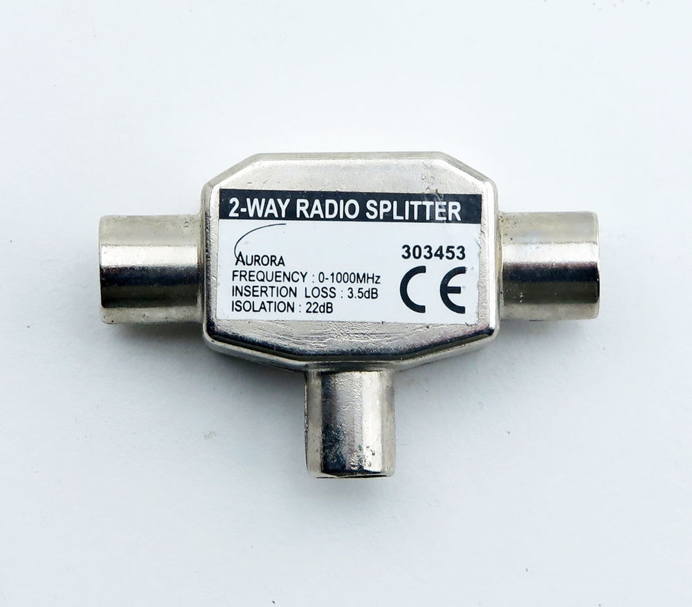 Antenne Radio splitter COAX han til 2 x COAX hun Genbyg
