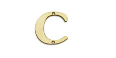 Bogstav til husnummer i poleret messing - C