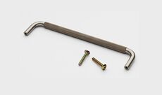 Bøjlegreb i rustfrit stål med rouleteret overflade - 160mm