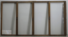 Stor Teak og glas skabsfront - 282 cm