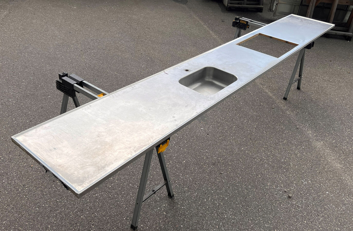 Stålbordplade - 409 cm