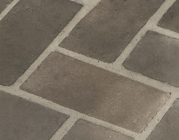 Grå/brun rektangulære gulvtegl - 12 x 25 cm