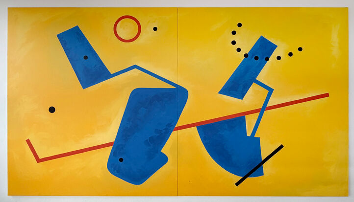 Originalt håndmalet diptykon 414x234 cm