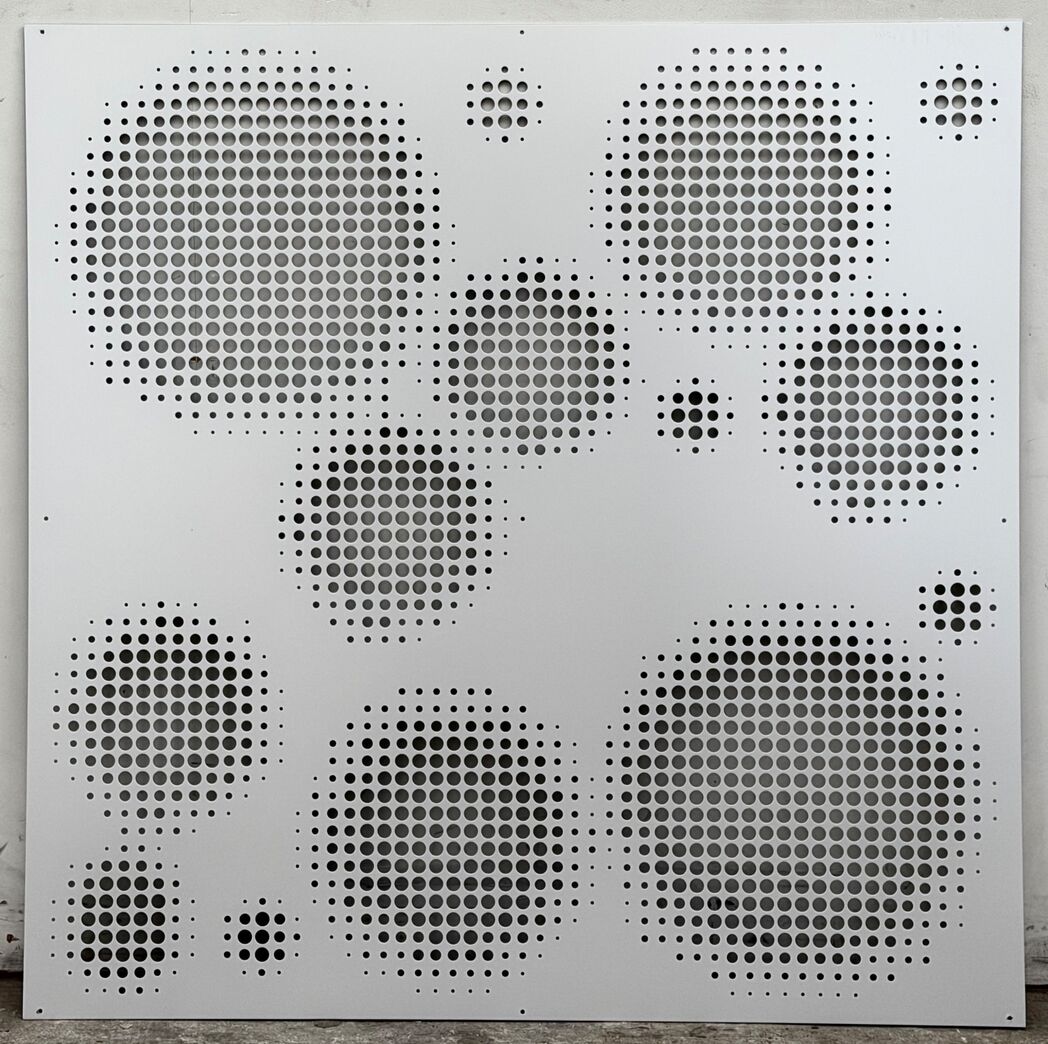 Aluminiumsplade med hulmønster 1195x1195 mm