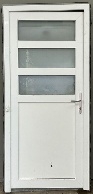 Facadedør i plast med 3 ruder hh - 210,5 cm