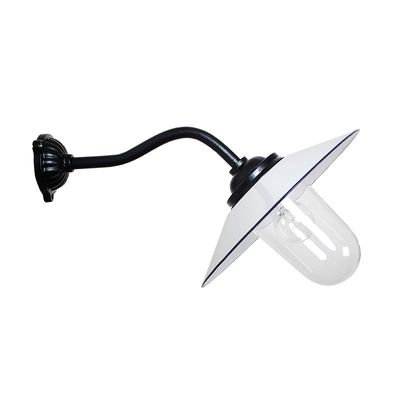 Staldlygte - emaljeret hvid skærm (45 grader lysvinkel)