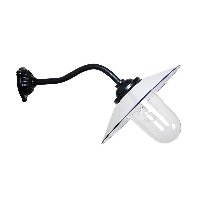 Staldlygte - emaljeret hvid skærm (45 grader lysvinkel)