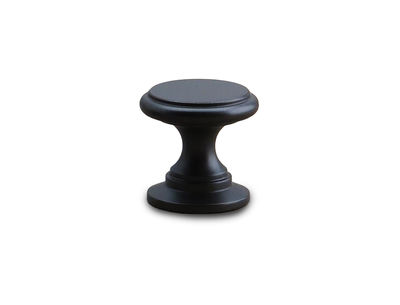 21 mm - Møbelknop i sort mat messing flad