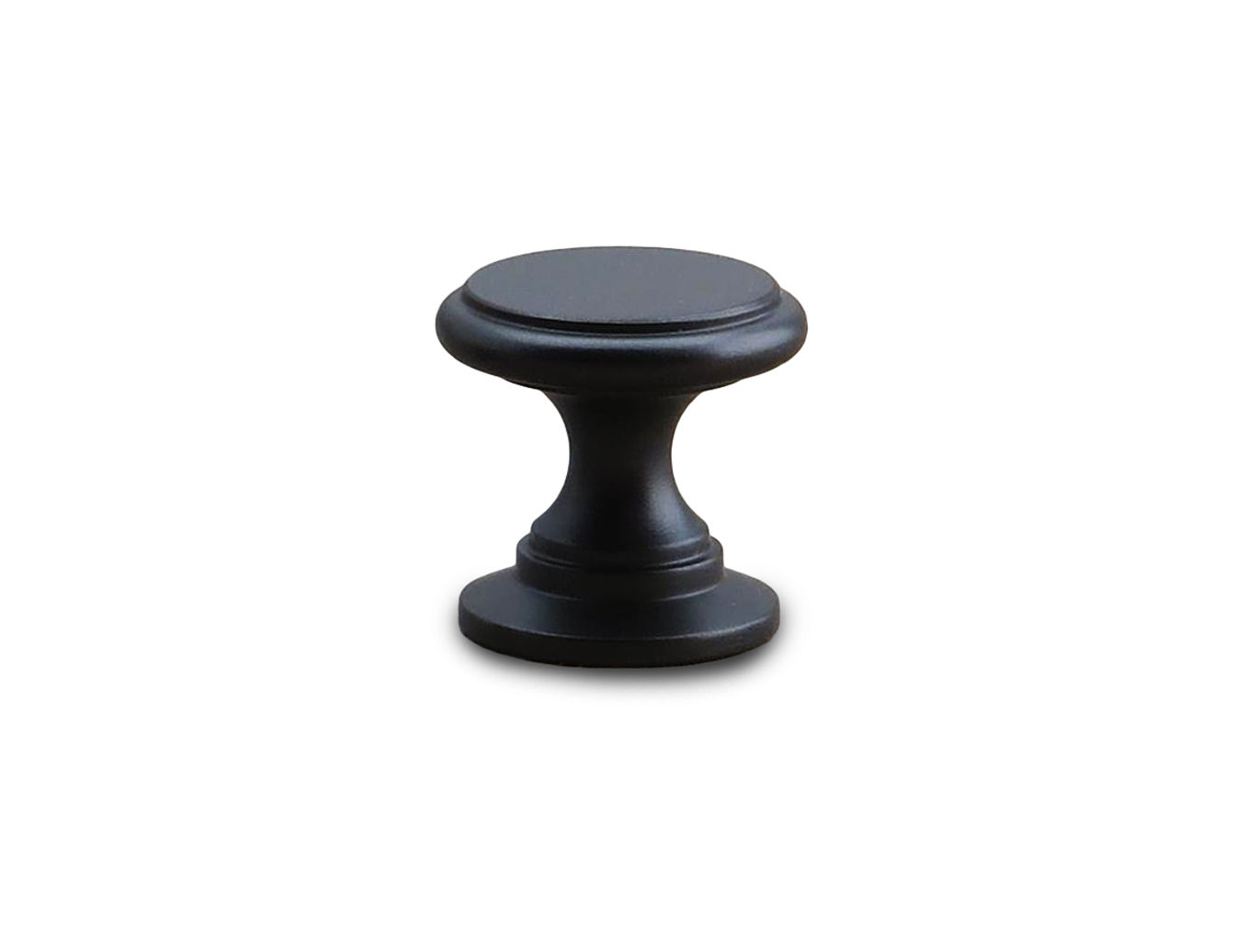 21 mm - Møbelknop i sort mat messing flad