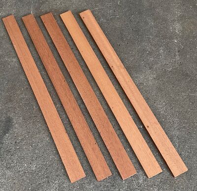 Mahognilister med sømhuller 3,9x1,0x60 cm