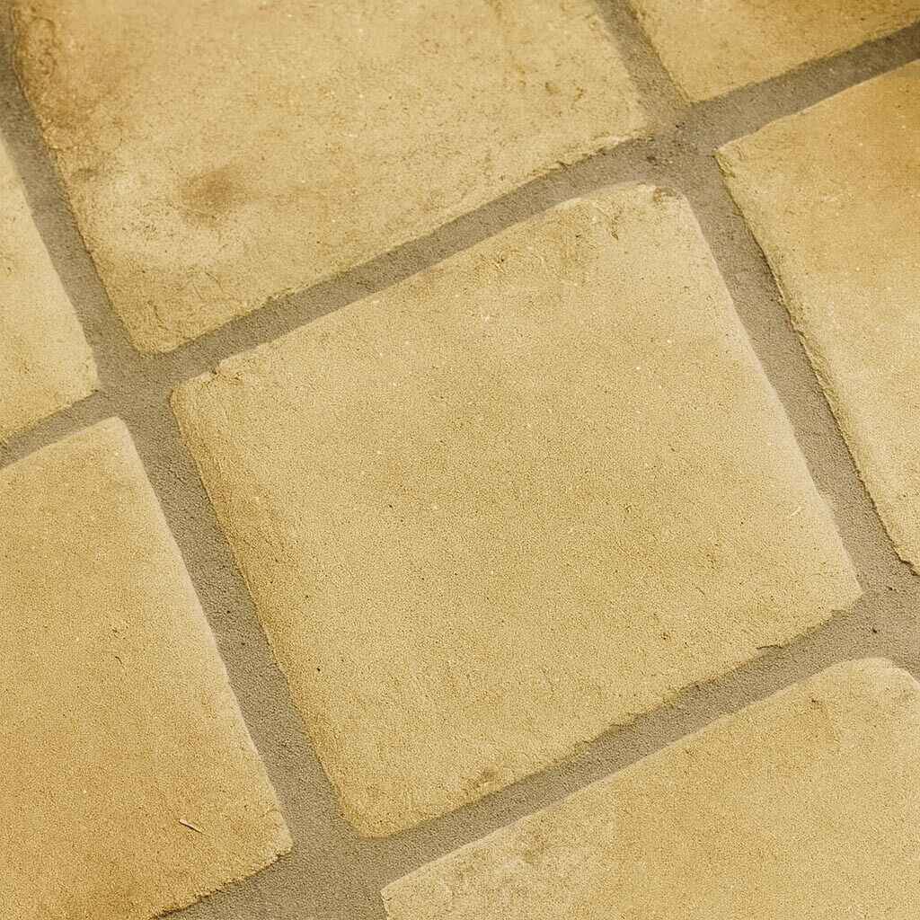 Gule kvadratiske terracotta gulvtegl - 21 x 21 cm