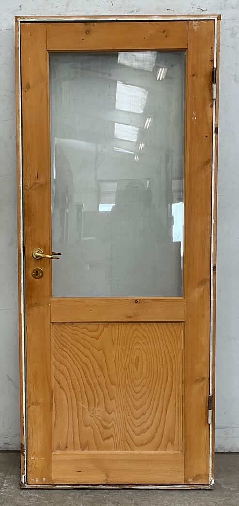 Afsyret fyldningsdør 86 cm med glas og karm