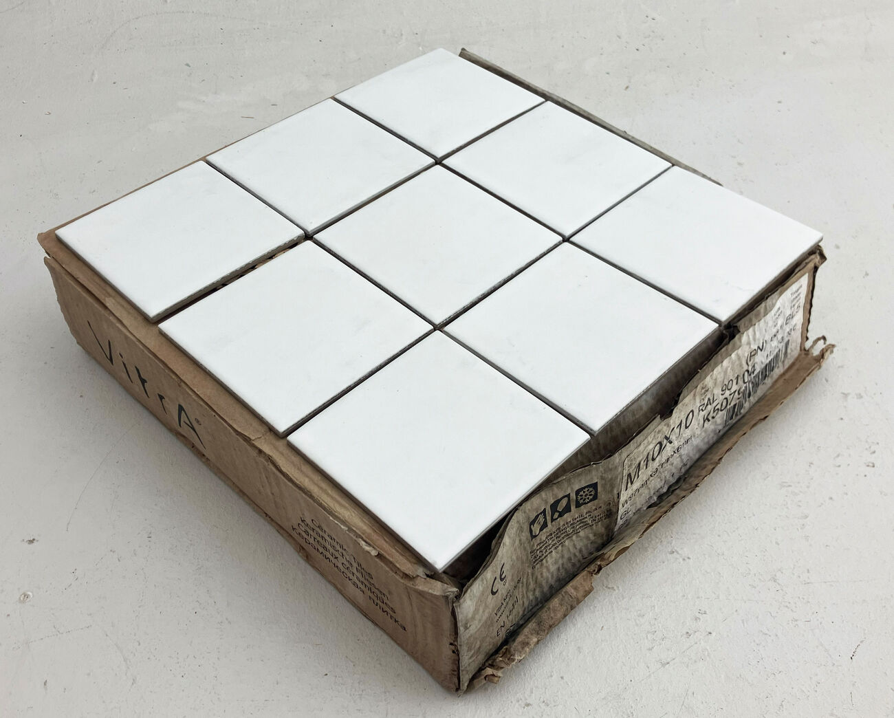 Hvide fliser på net 10 x 10 cm  - 1 m2