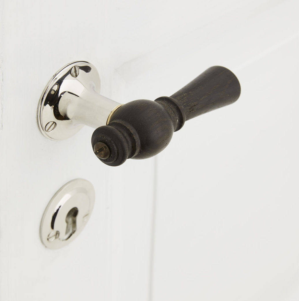 Trægreb til gammel dør - Knebel facon (smal udgave) i røget eg