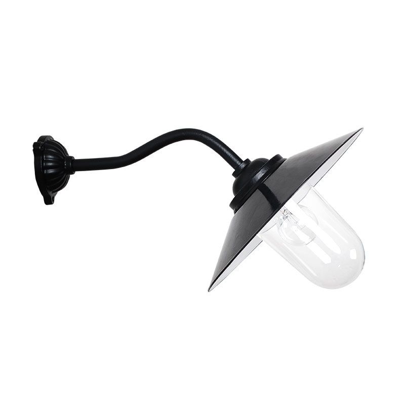 Staldlygte - emaljeret sort skærm (45 grader lysvinkel)