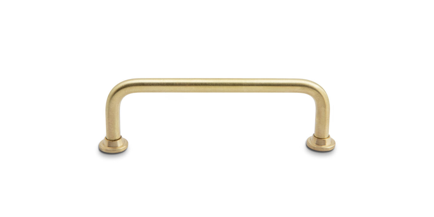 Klassisk bøjlegreb 87mm - mat messing