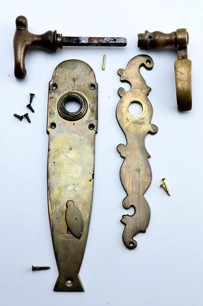 Kombineret messinggreb med langskilte - 45 mm.