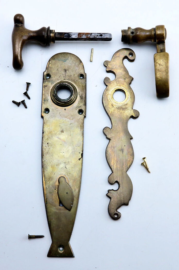 Kombineret messinggreb med langskilte - 45 mm.