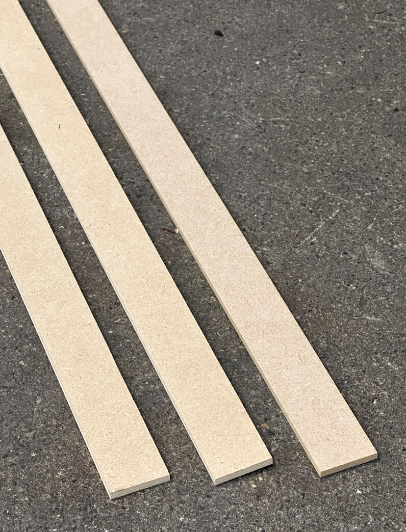 Løse fer af MDF plade - 550 mm.