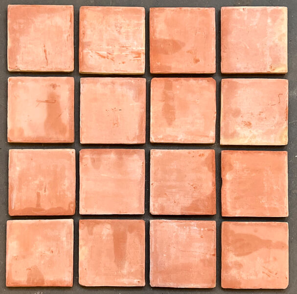 Røde kvadratiske terracotta gulvtegl - 21 x 21 cm
