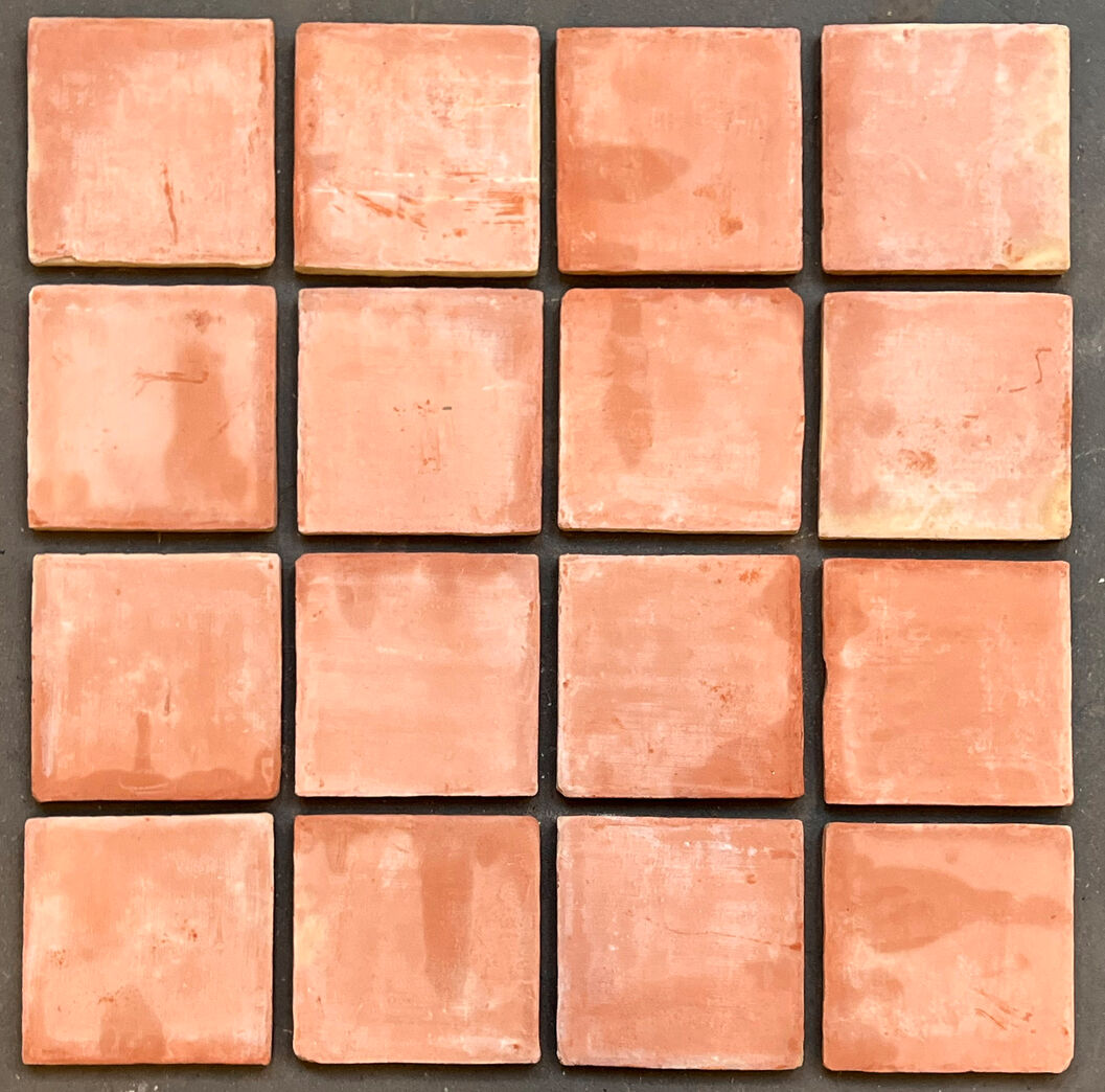 Røde kvadratiske terracotta gulvtegl - 21 x 21 cm