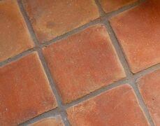 Røde kvadratiske terracotta gulvtegl - 21 x 21 cm