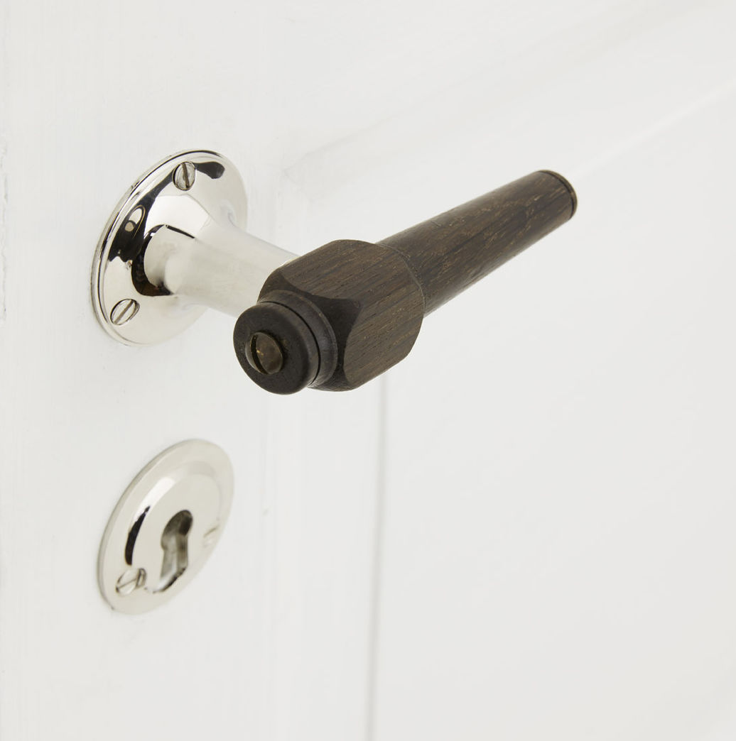 Trægreb til gammel dør - spidsgreb i røget eg