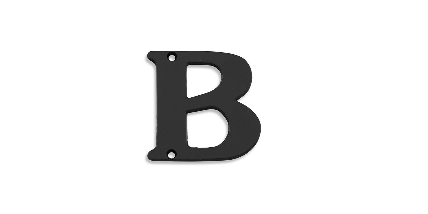 Bogstav til Husnummer i sortlakeret messing - B