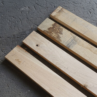 3 x 12,5 x 60 cm egetræs terrassebrædder