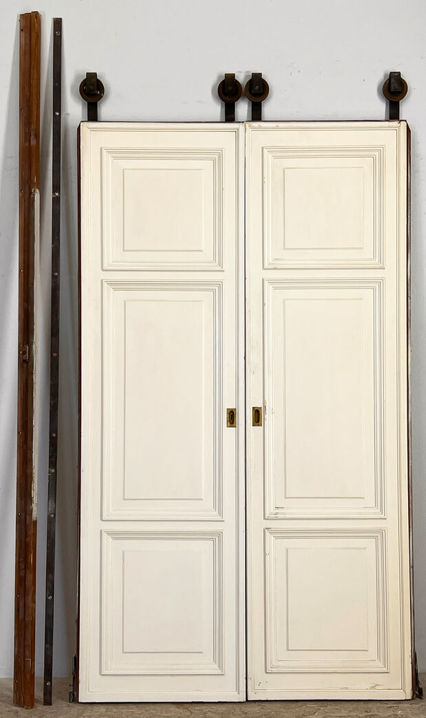 Dobbelt skydedør m skinne