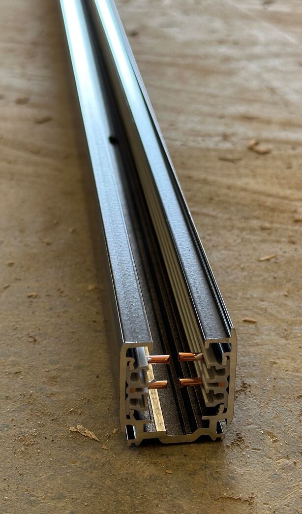 Sorte strømskinner, samlet parti - 47 lbm