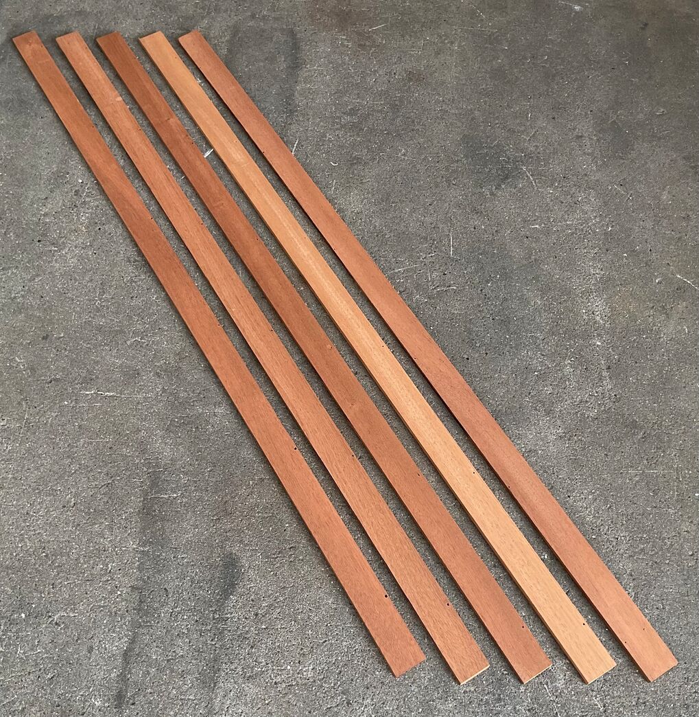 Mahognilister med sømhuller 3,9x1,0x120 cm