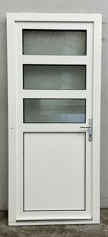 Facadedør i plast med 3 ruder hh - 216 cm