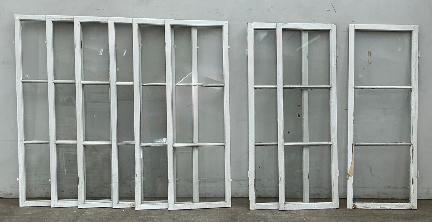 9 stk samlet - Forsatsvinduer med sprosser u/ramme