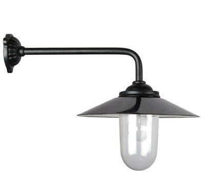 Staldlygte - emaljeret sort skærm (lang model)