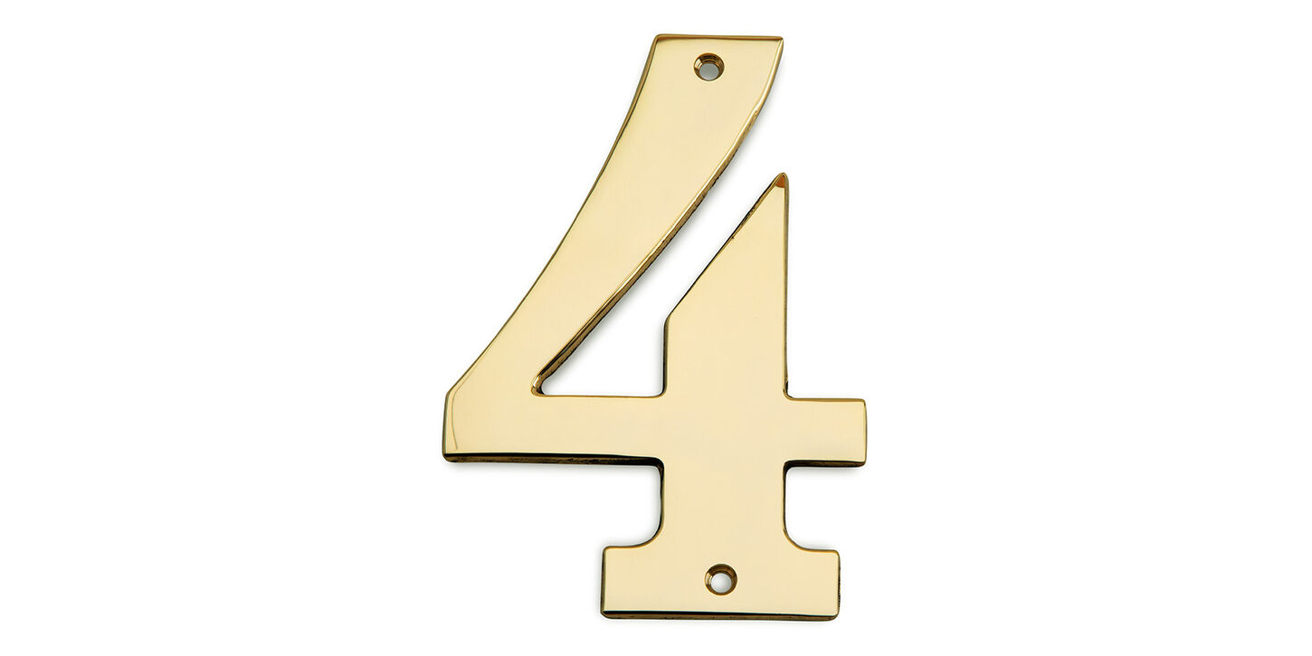 Husnummer i poleret messing - 4
