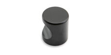 Møbelknop i sort mat oxideret messing - Ø15 mm
