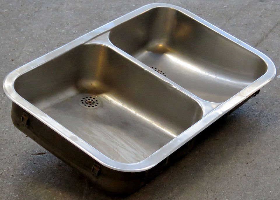 Dobbelt stålvask 71x46 cm